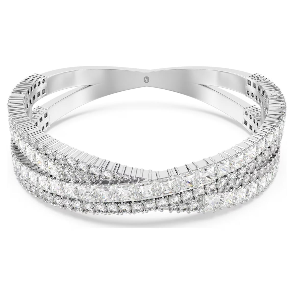 Swarovski Hyperbola Cuff Mixed Cuts Infinity White Rhodium Plated