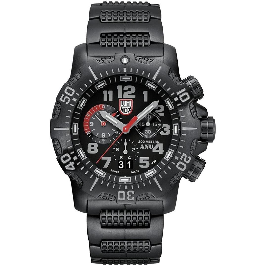 Luminox Anu 45mm Chronograph Steel Black Dial Quartz Mens Watch XS.4242