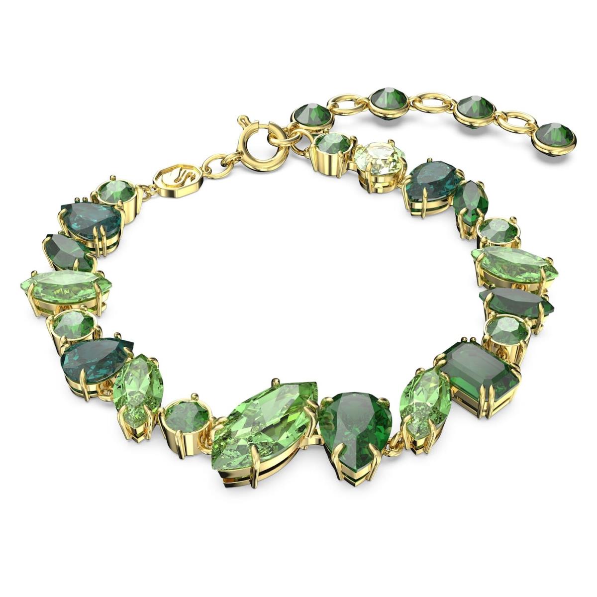 Swarovski Gema Bracelet Mixed Cuts Green Gold-tone Plated 5652822