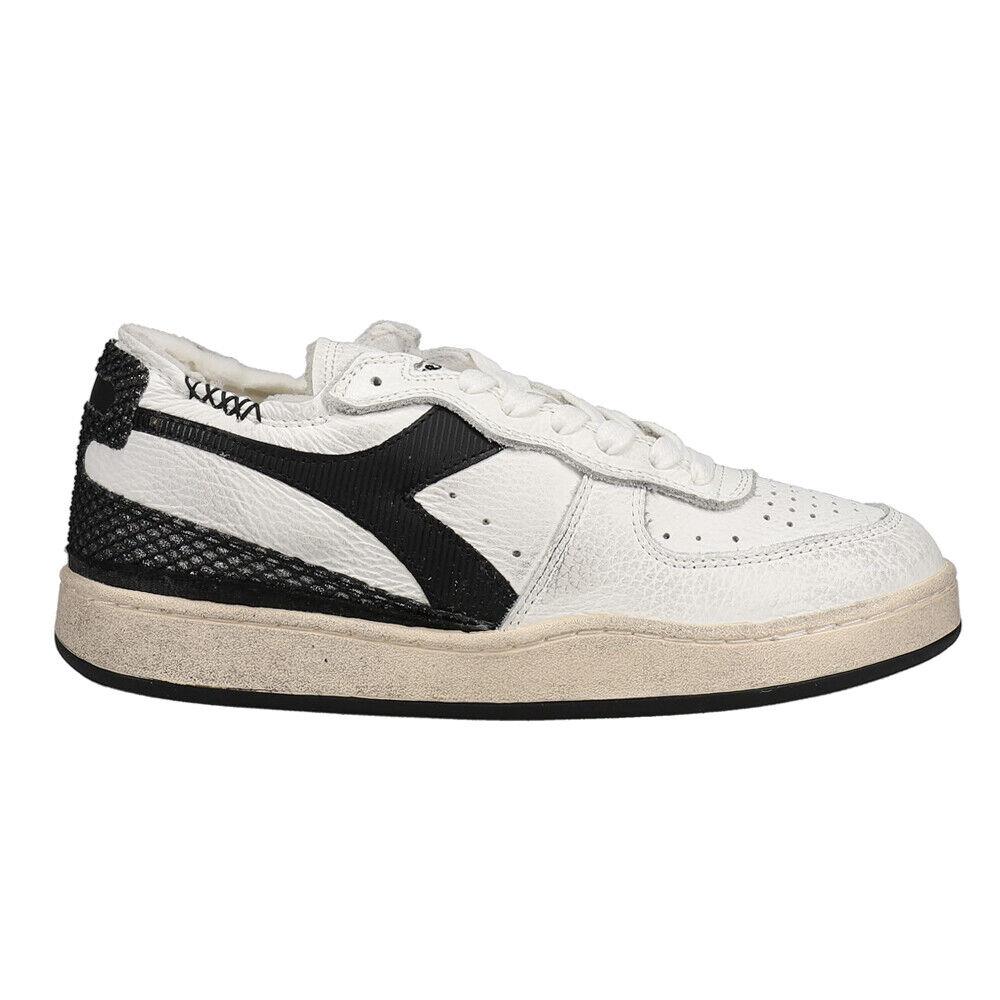 Diadora Mi Basket Row Cut Age Of Beauty Metallic Lace Up Womens White Sneakers