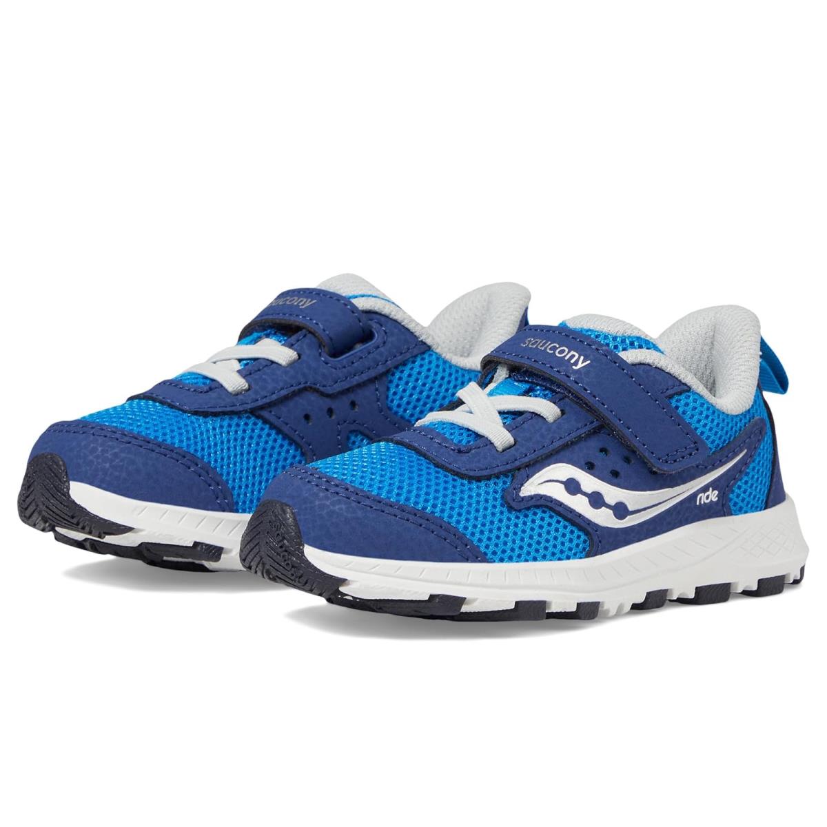 Children Unisex Sneakers Athletic Shoes Saucony Kids Ride JR Toddler - Blue/Silver