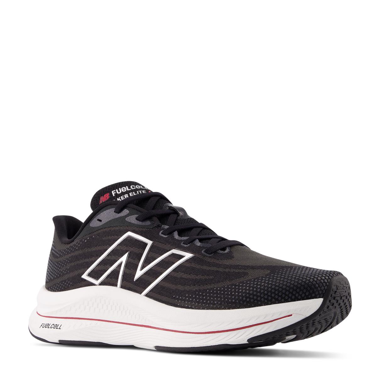 Men`s New Balance Fuelcell Walker Elite Walking Shoe MWWKELB1 Black White Red M - Black white red