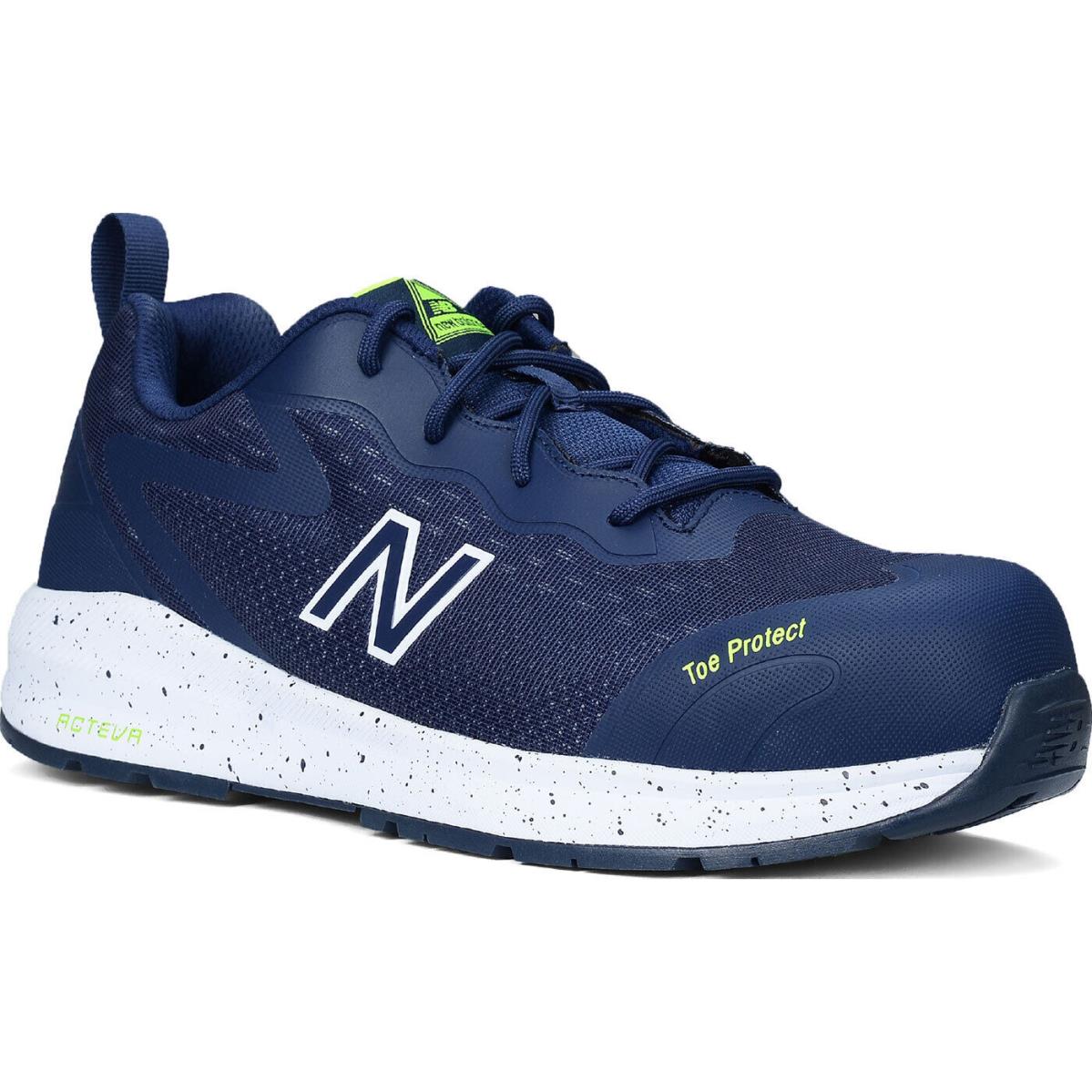 New Balance Logic Men`s Composite Toe Puncture-resisting Athletic Work Shoe - NAVY WHITE