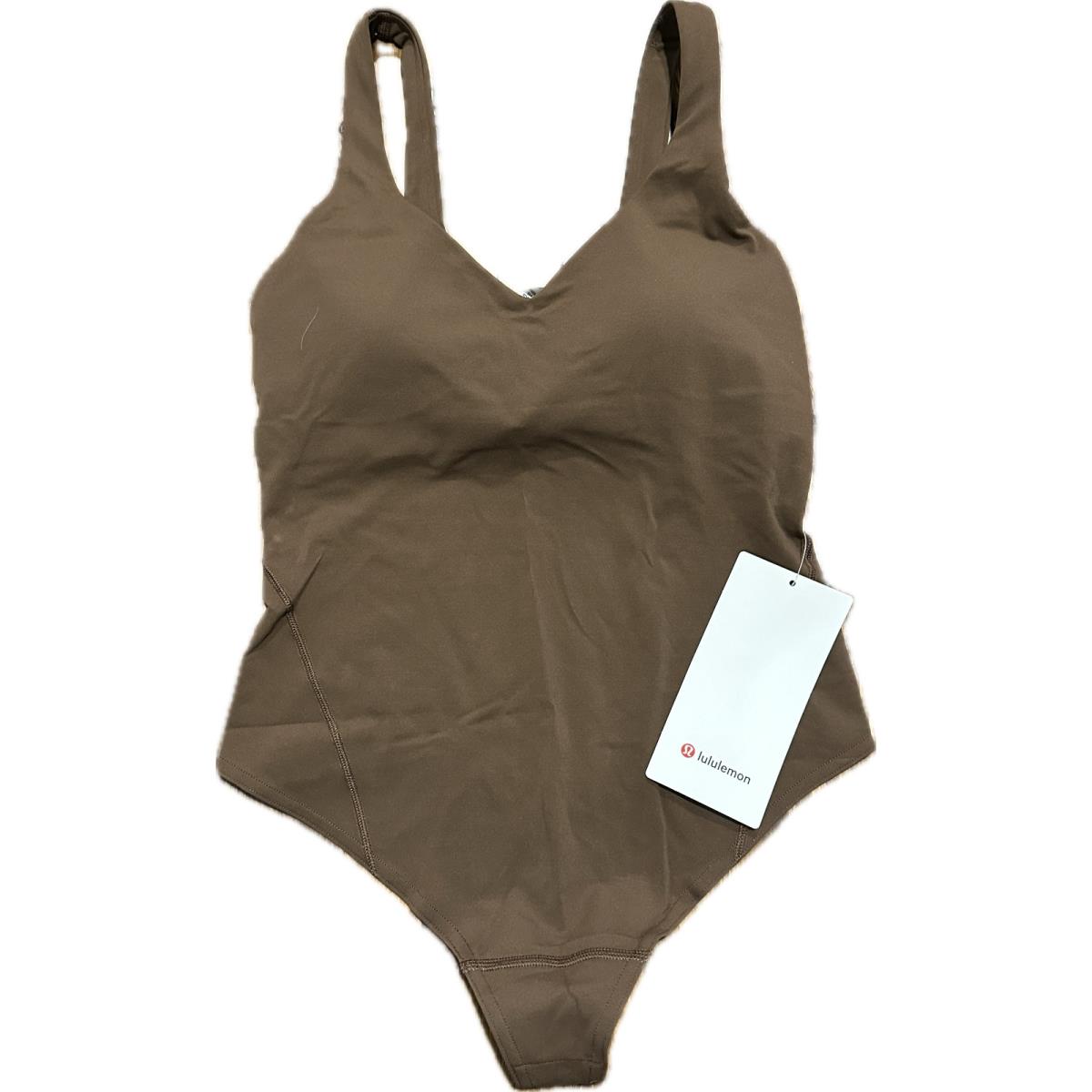 Lululemon Align Bodysuit Womens Java Brown Tight Fit Thong Size 4 8 12