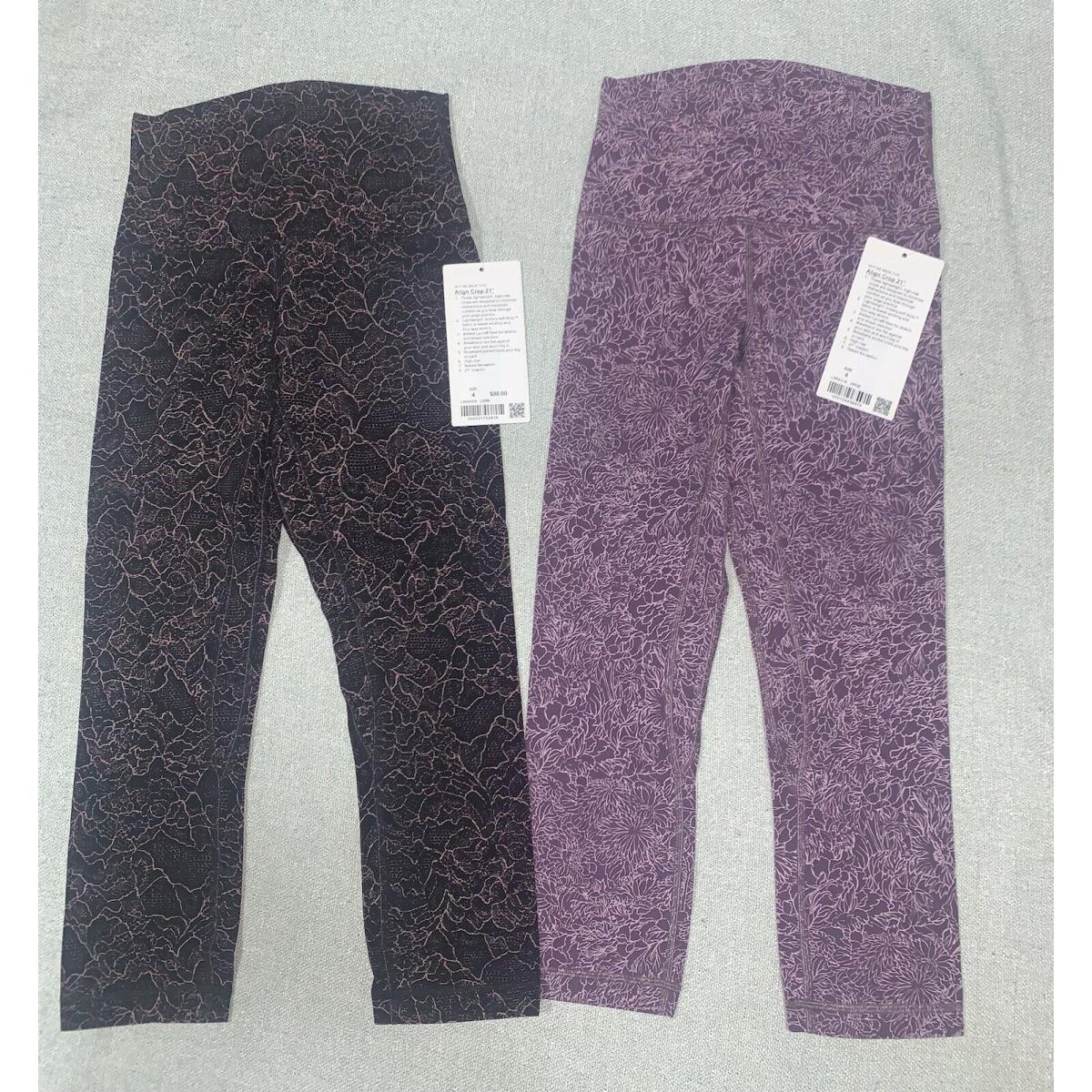 Lot of 2 Lululemon Alight 21 Crops Size 4