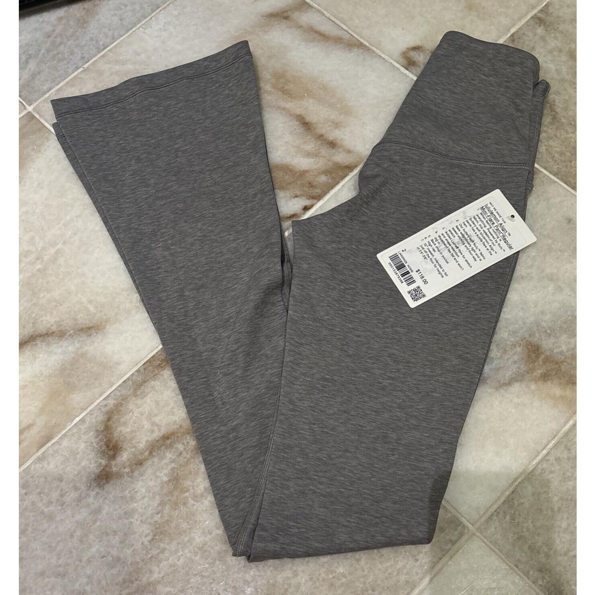 Lululemon Align Mini-flare Pant Regular Hcmg LW5GWZS Size 2 Tags Gray