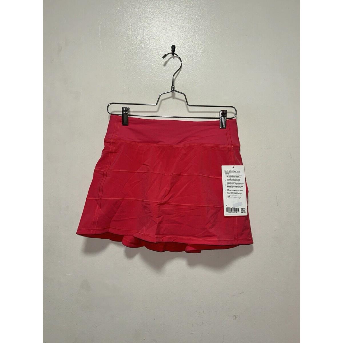 Lululemon Pace Rival MR Skirt Long Size 4 Lipg Lip Gloss