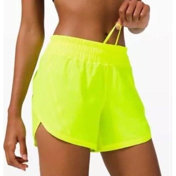 Lululemon Women s Track That Mid-rise Lined Short 5 Highlighter Yellow 14