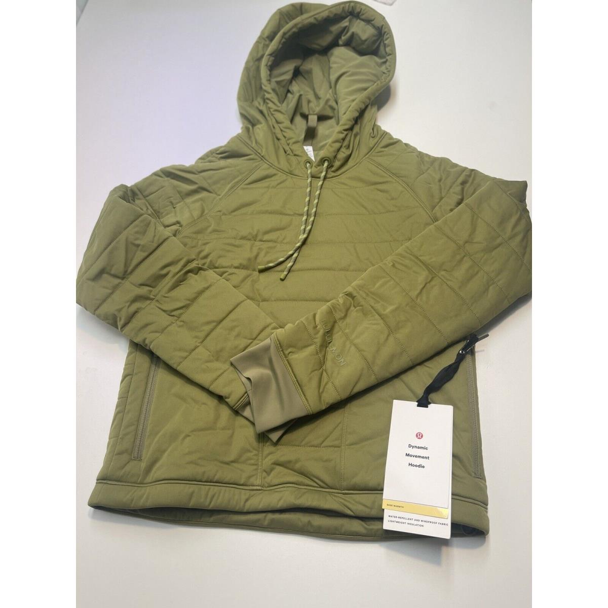 Lululemon Dynamic Movement Pullover Hoodie Jacket Size 4 Green Hooded