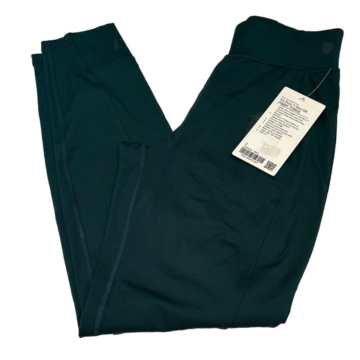 Lululemon It`s Rulu Run HR Jogger Fleece Size 2 Storm Teal LW35FSCS