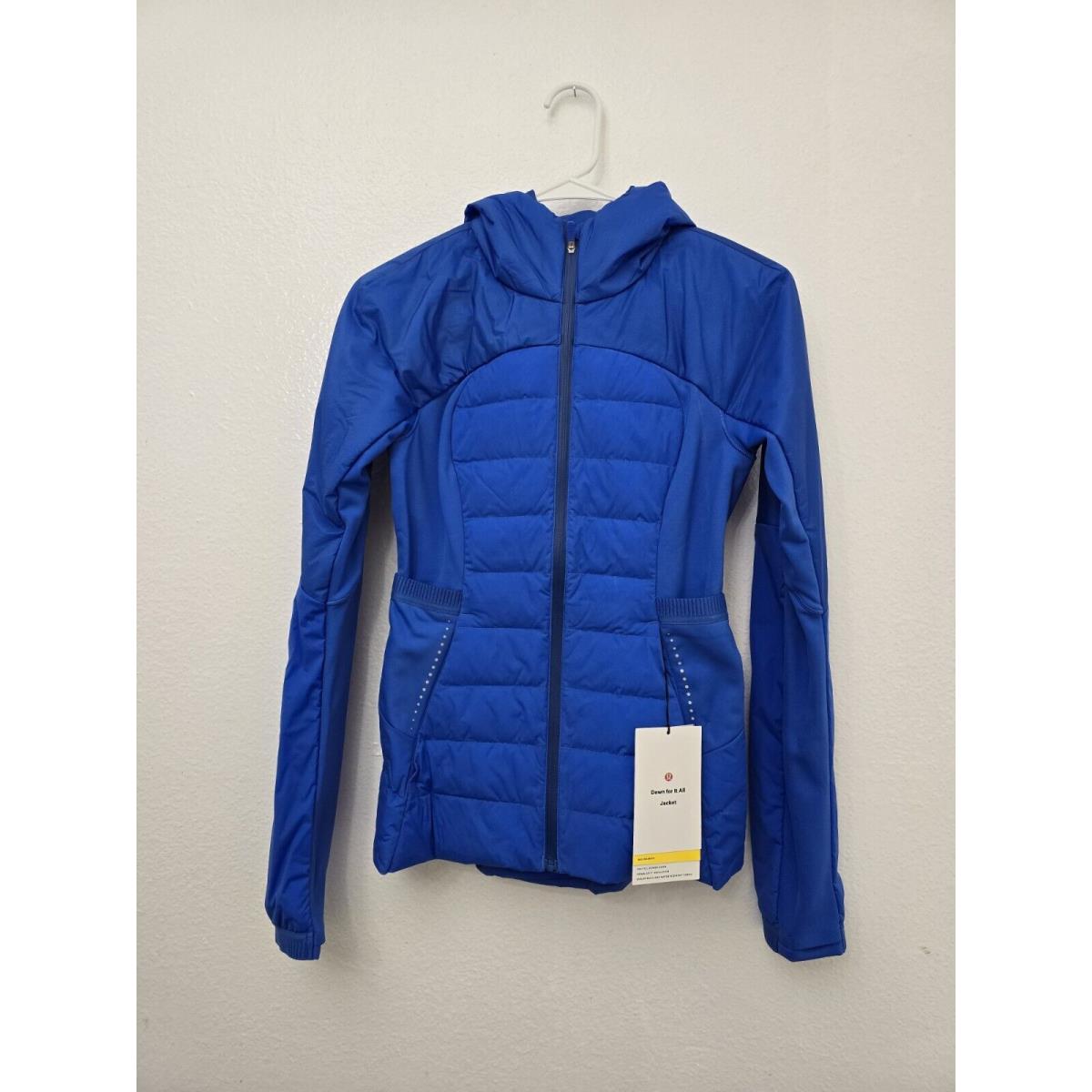 Lululemon Down For It All Jacketwomen`s Size 2 Blue