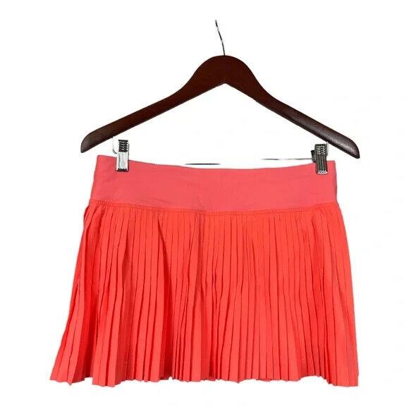 Lululemon Pleat to Street Tennis Skirt Skort Women`s 6 Orange Grapefruit