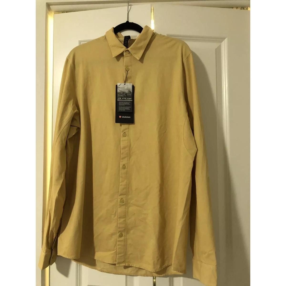 Men`s Lululemon Commission Long Sleeve Wash Ezdg Yellow Size 2XL