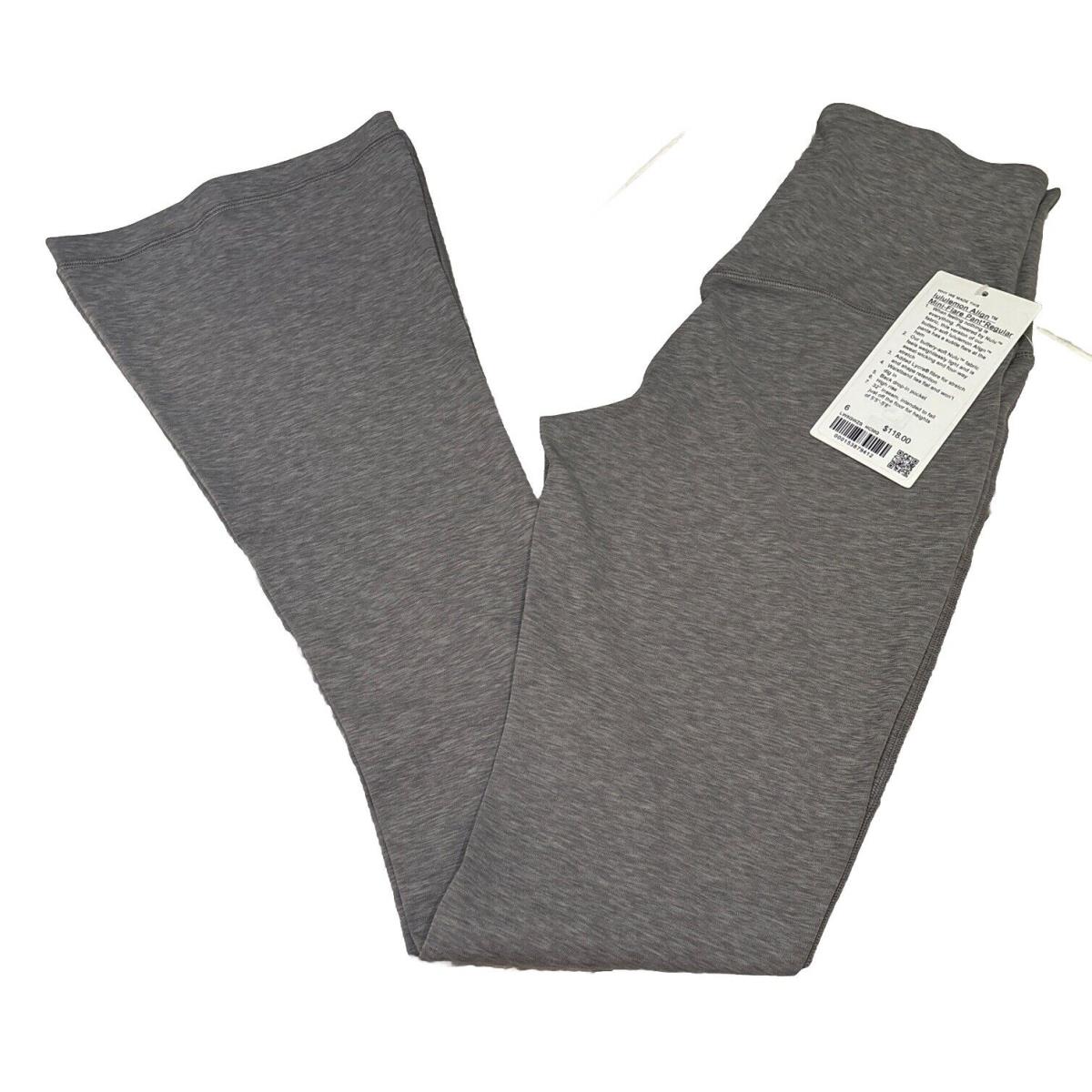 Lululemon Align Mini-flare Pant Regular Hcmg LW5GWZS Size 6 Tags Gray