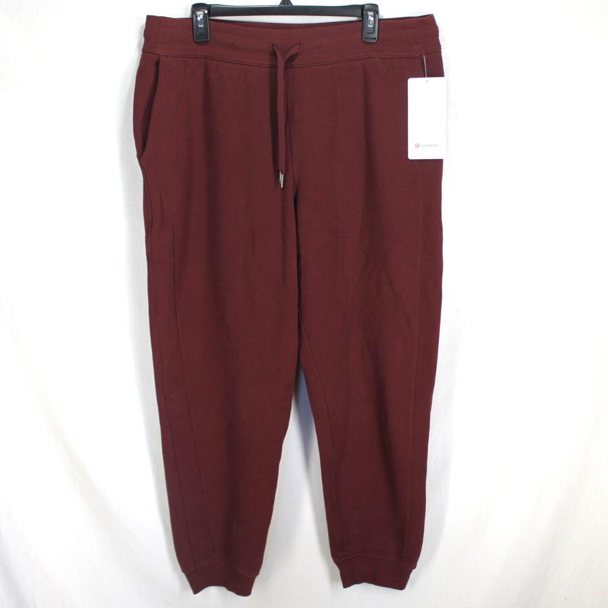 Lululemon Scuba HR Jogger Pants Womens Size 14 Maroon High Rise Fleece Sweats