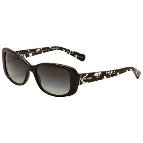 Coach Women`s HC8168 Sunglasses Black/crystal Mosaic/light Grey Gradient