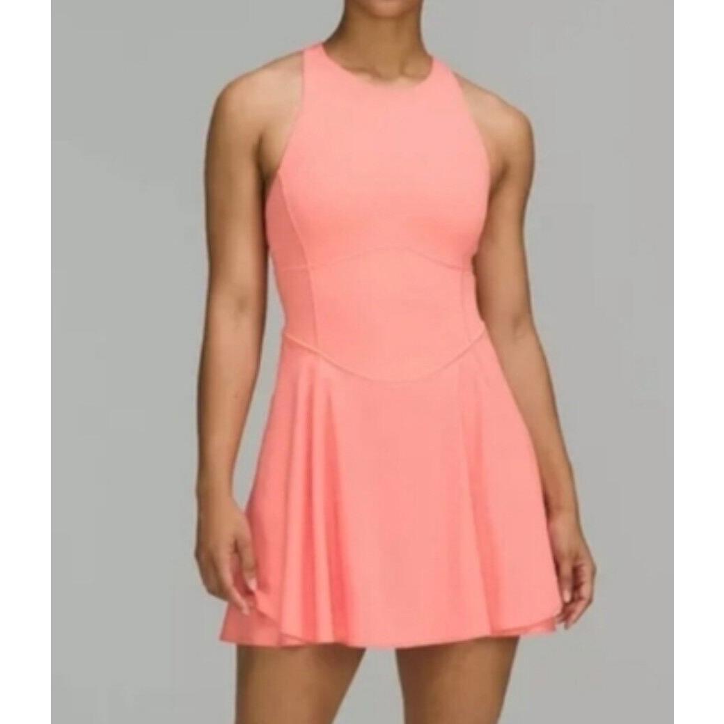 Women`s Lululemon Court Crush Dress Swift Shorts Everlux Tennis Skirt Sz 6 Pink