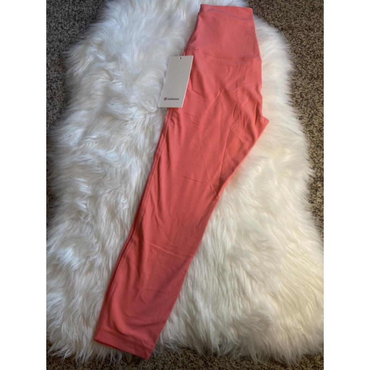 Lululemon Alig High-rise Crop 23 Raspberry Cream Womens Size 12