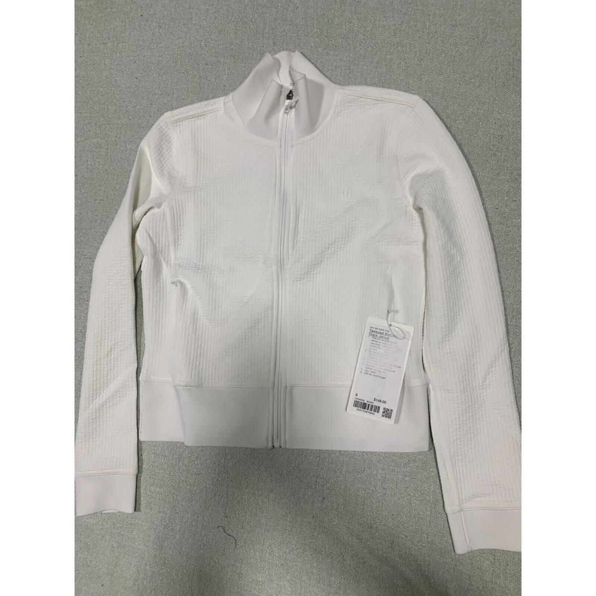 Lululemon Textured Slim-fit Track Jacket Size 6 White