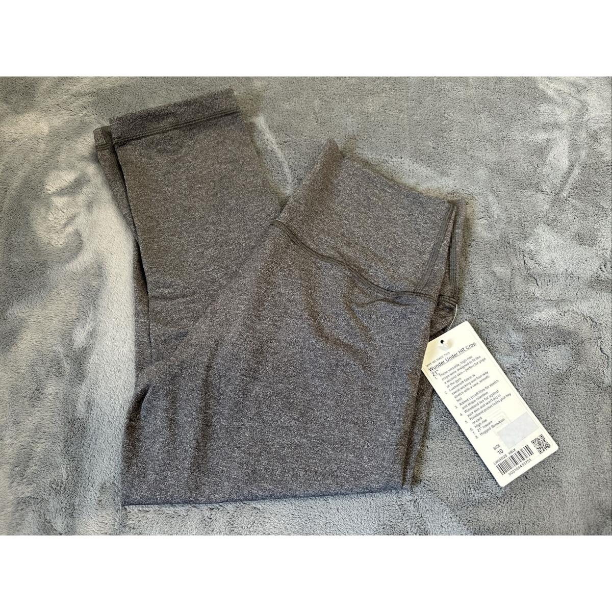 Lululemon Wunder Under HR Crop 21 Heathered Black Hblk Luxtreme Size 10