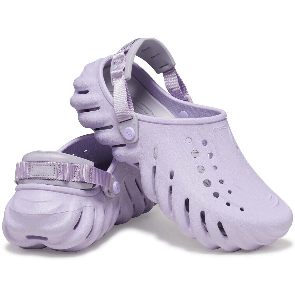 Crocs Echo 207937-530 Men`s US 5 Lavender Fog Cut Out Comfort Clogs POW134