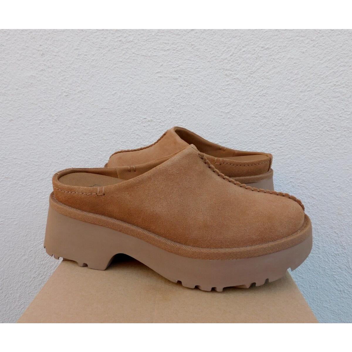 Ugg New Heights Clog Chestnut Suede 2 Heights Clog Platform Shoes Women US 8/ Eur 39