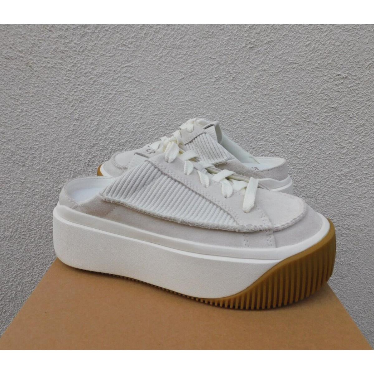 Ugg White Suede Ez-duzzit 2` Platform Mule Sneakers Women US 6.5/ Eur 37.5