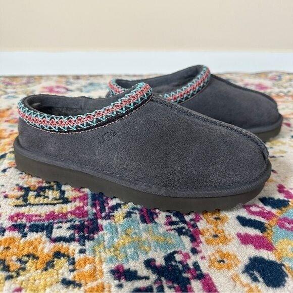 Ugg Womens Tasman Dark Grey Shoes Women s Size 8 Slip On Suede Mule Clog