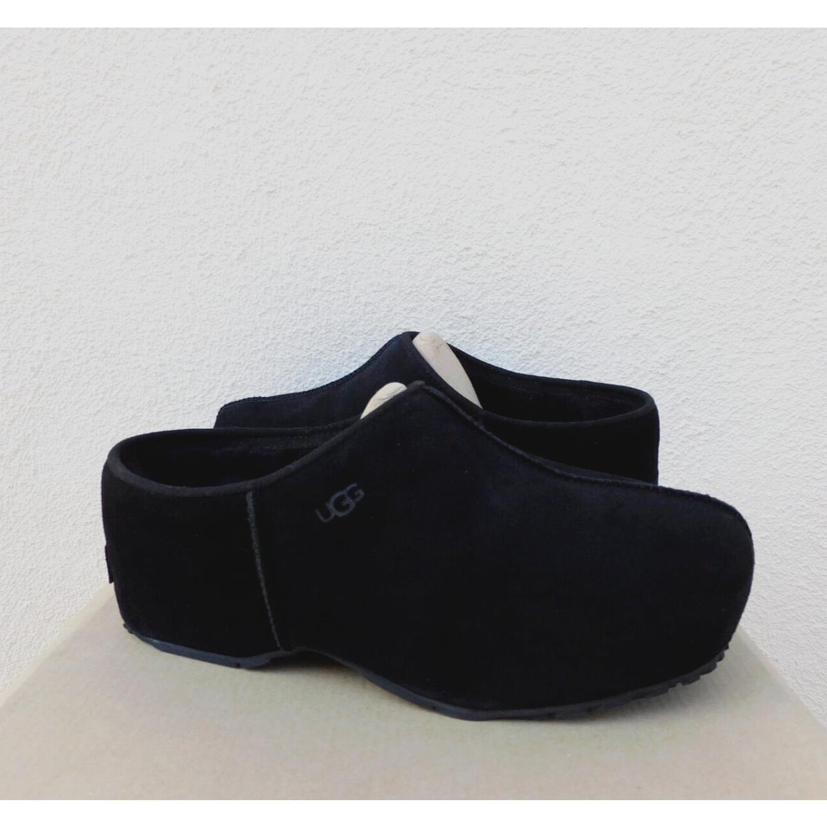 Ugg Black Suede Cottage Clog Wool Slippers Shoes Women US 5/ Eur 36