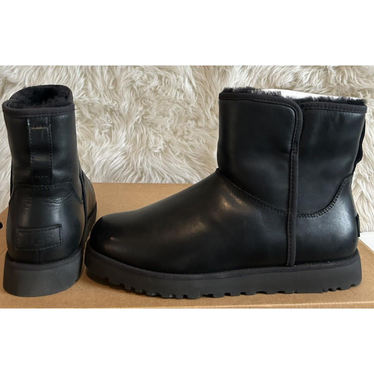 Ugg Cory Shearling Lined Ankle Booties Boots Black Leather Size 6