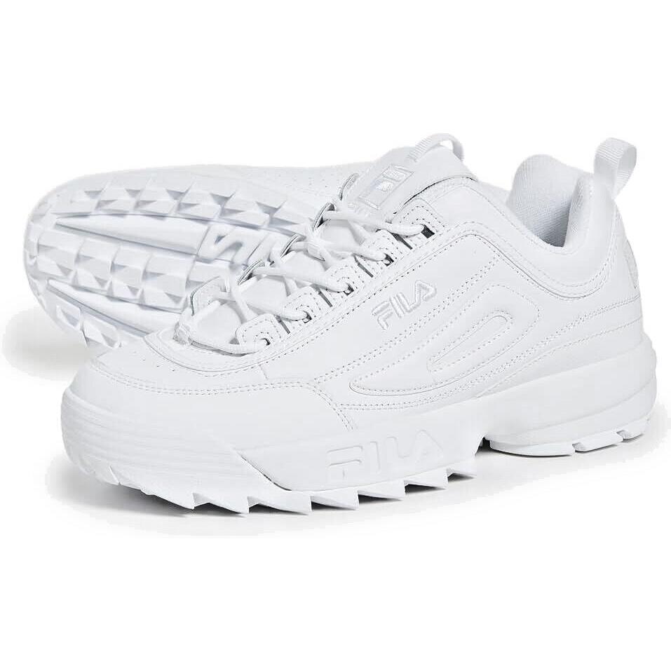 Fila Men`s Disruptor II Triple White Lightweight Comfort Shoes - White