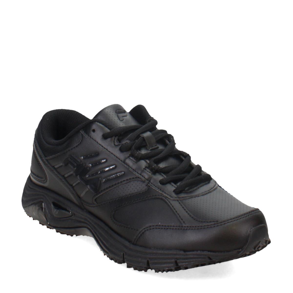 Women`s Fila Memory Flux SR Work Sneaker 5SG30033-001 Black Synthetic - Black