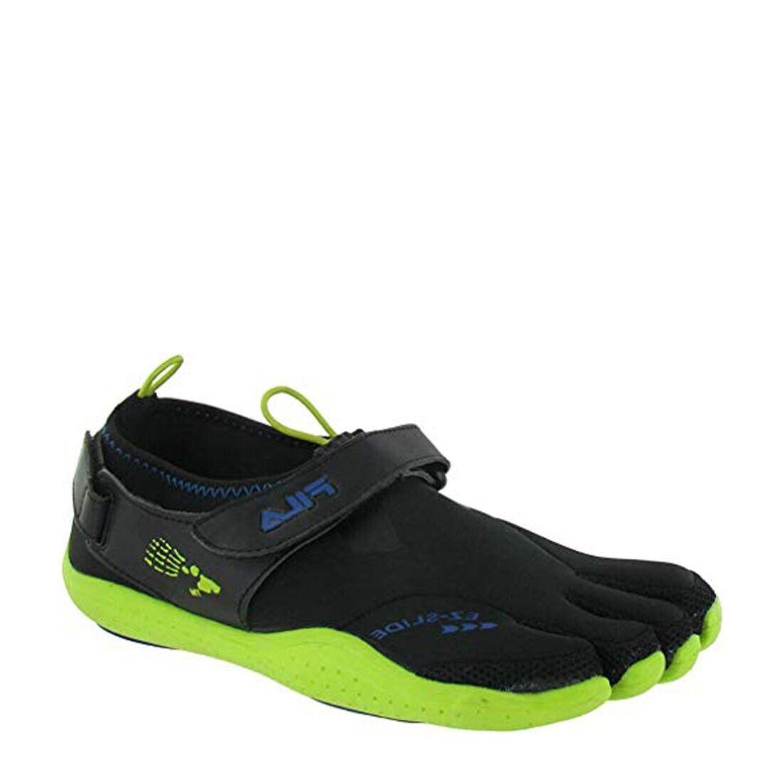 Fila Men`s Skele-toez Ez Slide Drainage in Black/lime Punch/turkish Sea