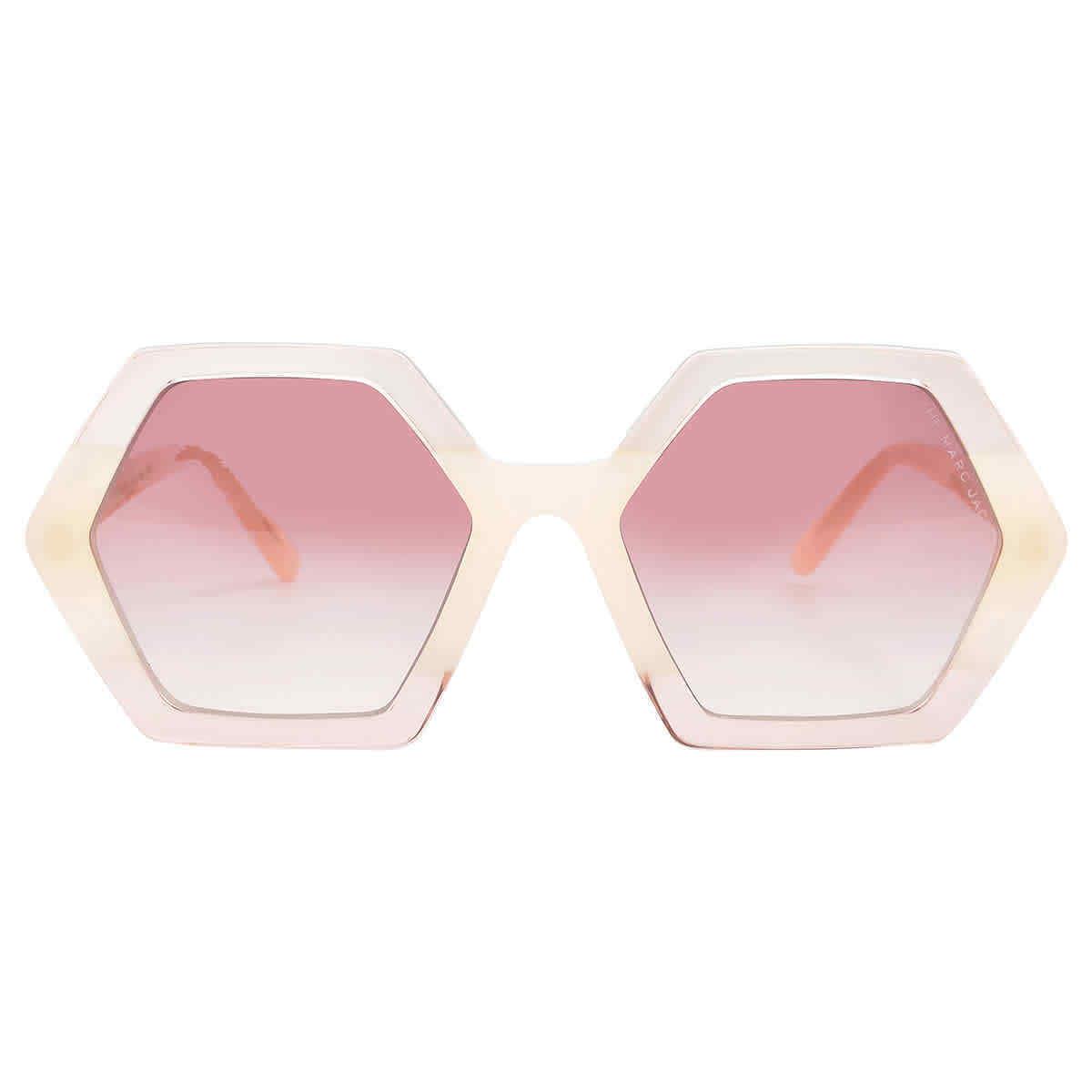 Marc Jacobs Pink Gradient Hexagonal Ladies Sunglasses Marc 521/S 0NG3/3X 53