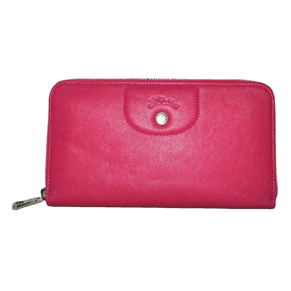 Longchamp Le Pliage Cuir Zip Around Wallet Cyclamen