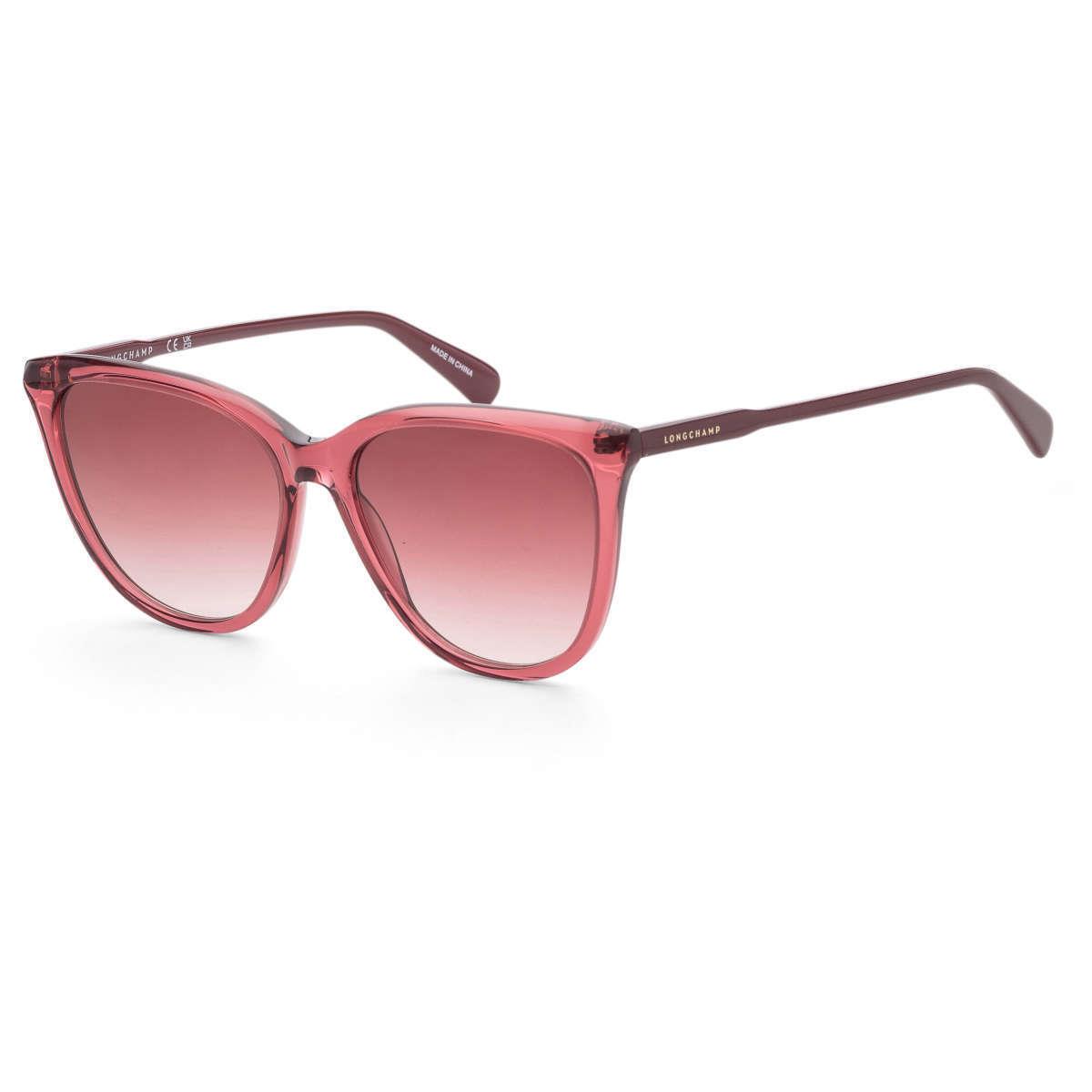 Longchamp Women`s Gradient Round 56mm Sunglasses Red Burgundy LO708S