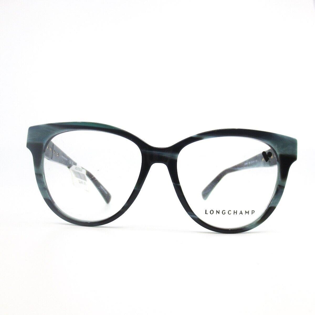 Longchamp LO2698 426 Petrol Horn Womens Semi Cat Eye Eyeglasses 53-16-140