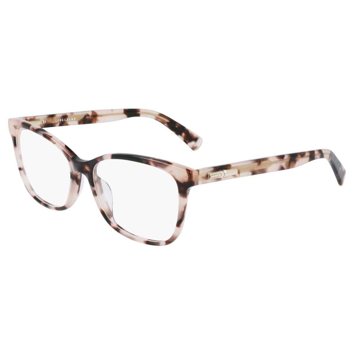 Longchamp Women`s Rectangular 54mm Eyeglasses Frames Rose Tortoise LO2680