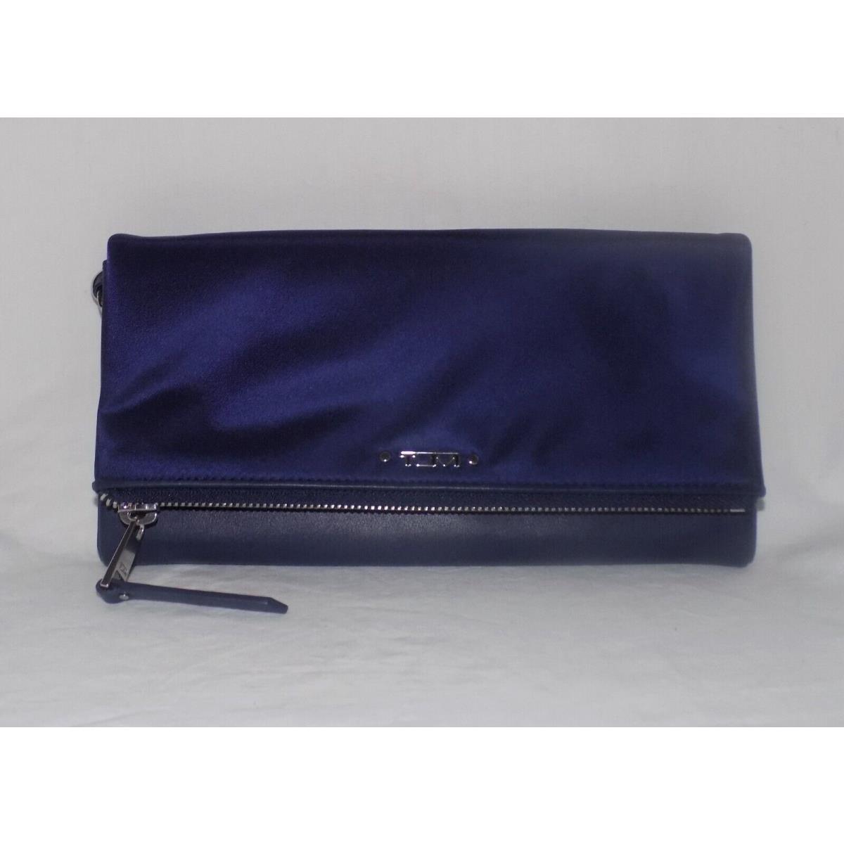 Tumi Voyageur Blue Nylon Long Fold-over Lightweight Travel Wallet W/wristlet