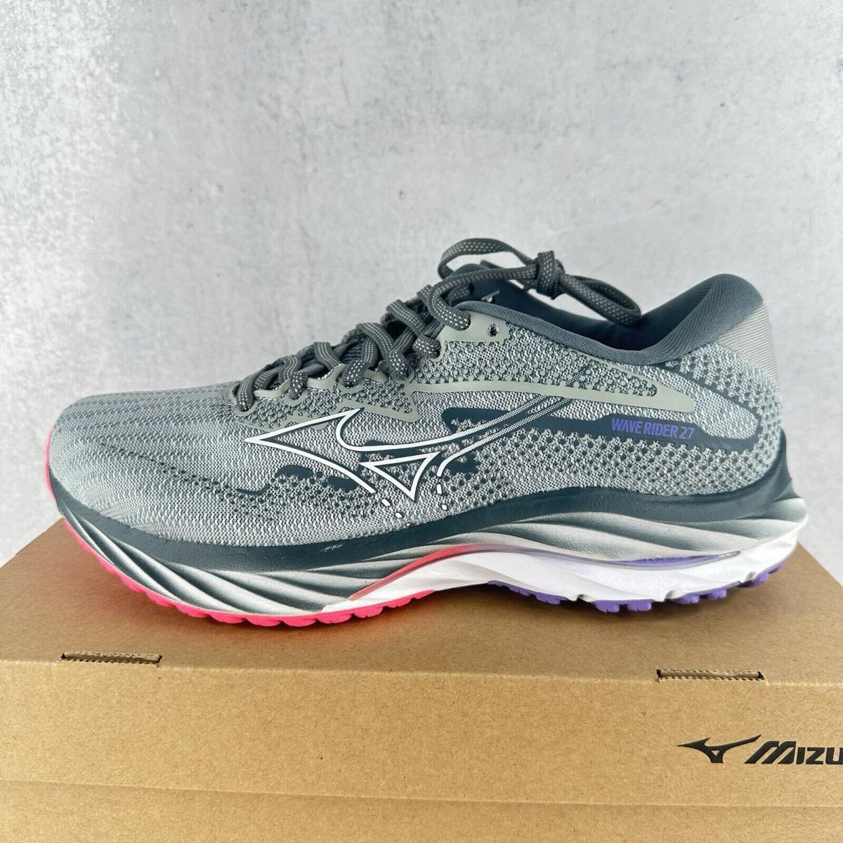 Mizuno Wave Rider 27 Women`s 7.5 Running Shoes Gray Sneakers Athletic