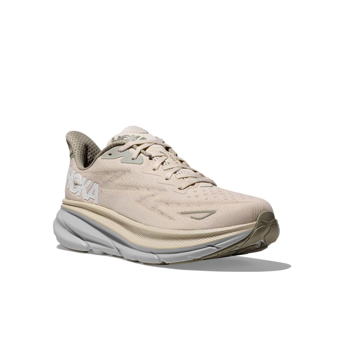 Hoka Men`s Clifton 9 Sneaker Oat Milk/barley 8.5