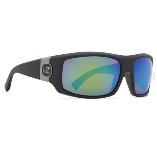 Von Zipper Clutch Sunglasses-ppg Black Satin-green Glass Polarized Lens