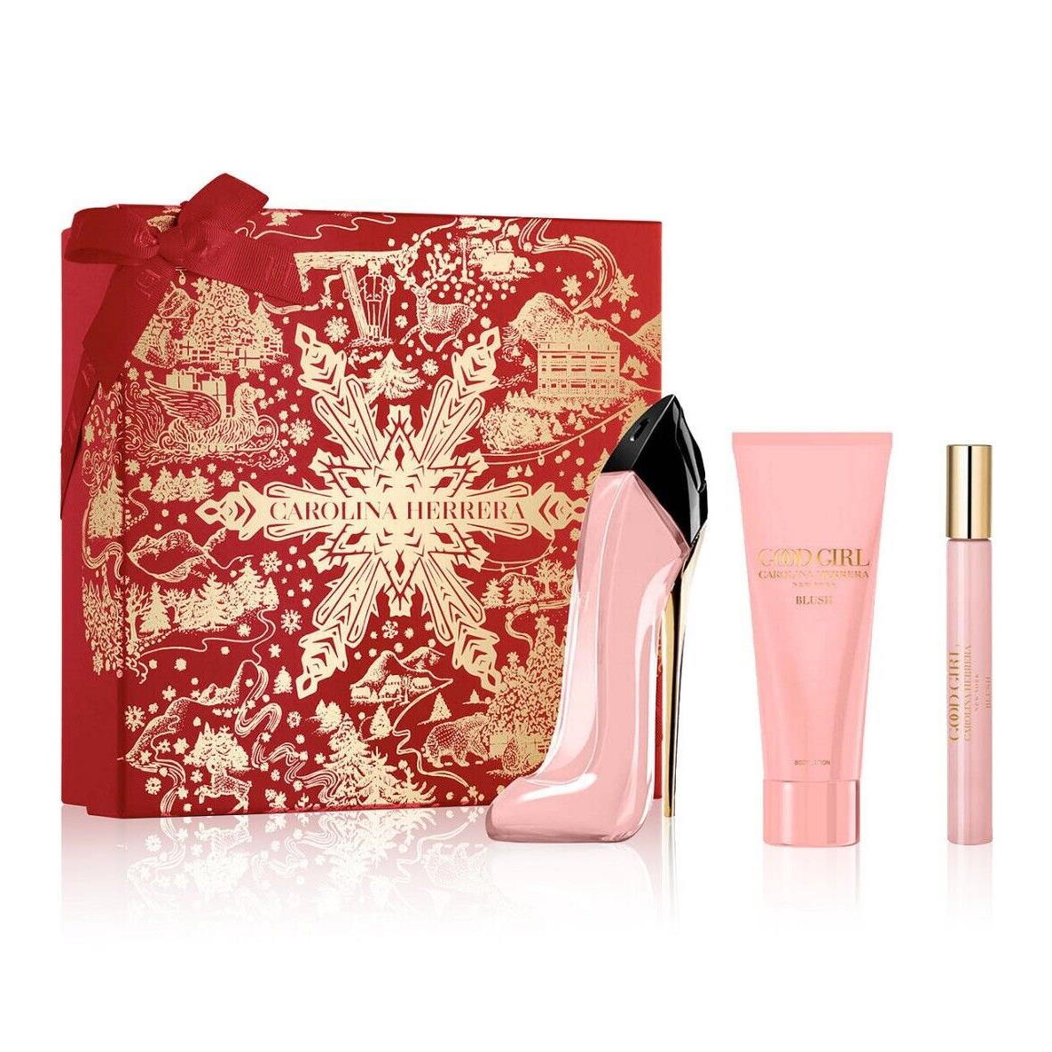 Carolina Herrera Good Girl Blush 2.7 Oz/ Body Lotion 3.4 Oz /0.34 Oz Fl Gift Set