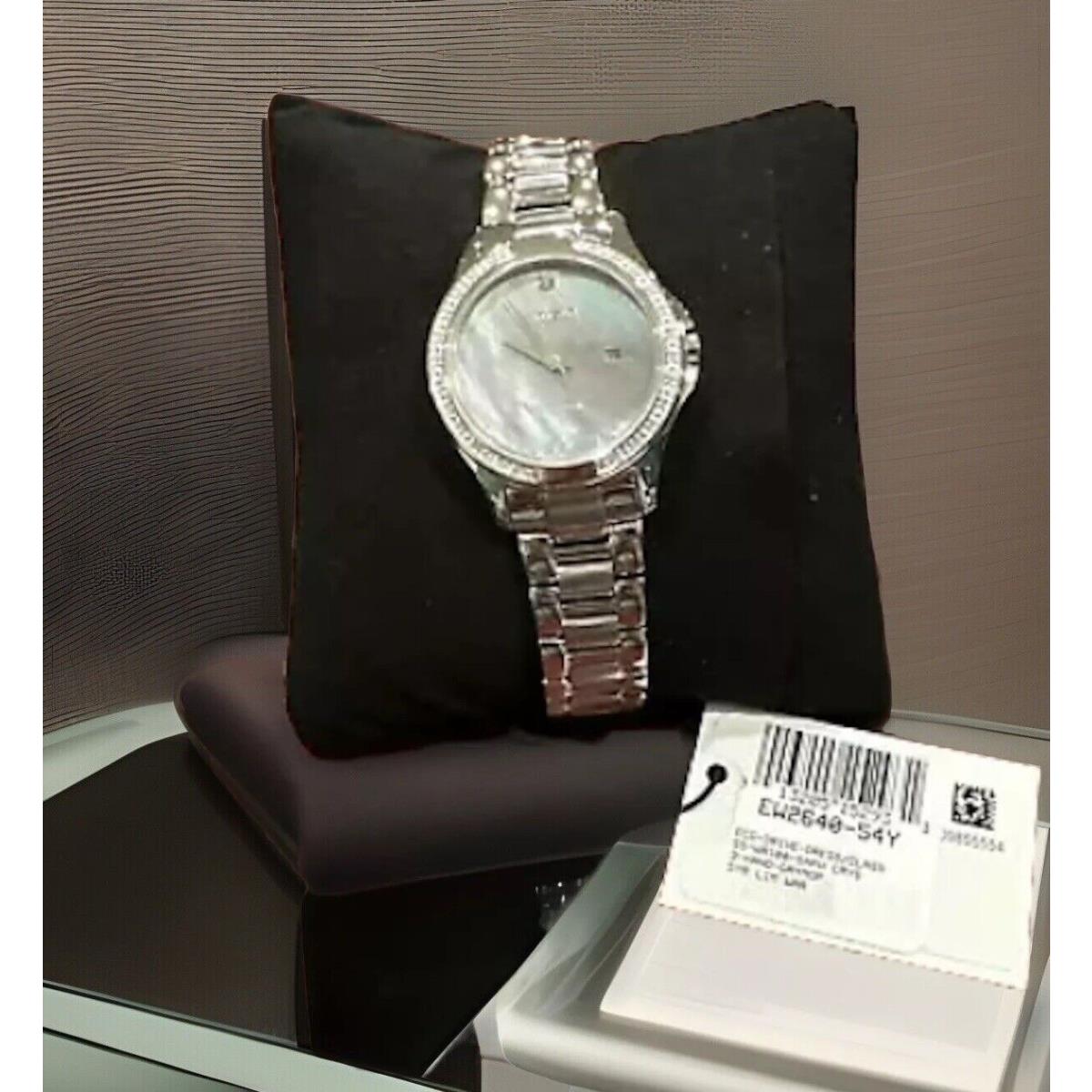 W/tag Citizen Eco-drive Women`s Silver Diamond Accents Watch 32MM EW2640-54Y