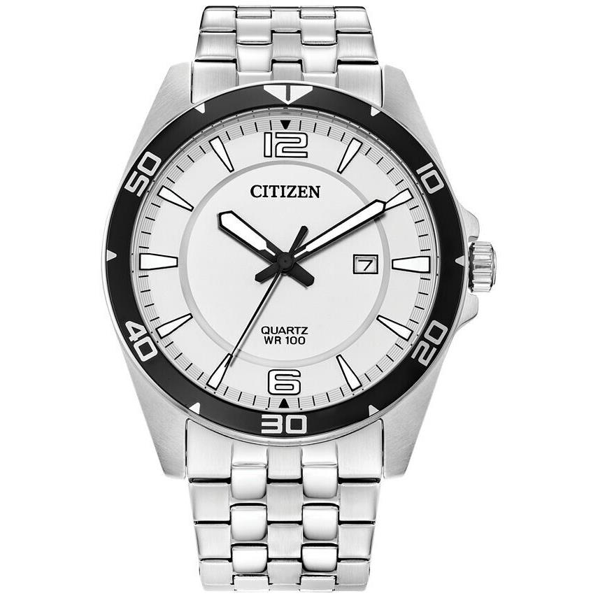 Men`s Citizen Stainless Steel White Dial Watch BI5051-51A