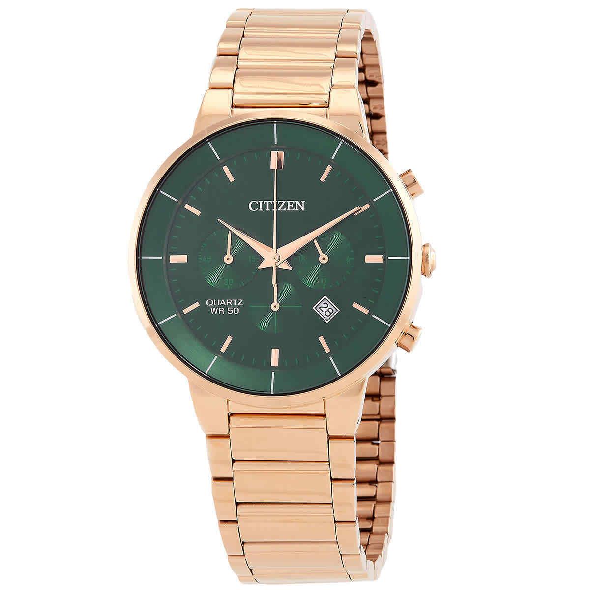 Citizen Chronograph Quartz Green Dial Men`s Watch AN8223-54X