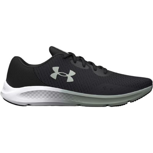 Under Armour Women`s UA Charged Pursuit 3 Running Shoes Jet Gray/jet Gray/green - JET GRAY-JET GRAY-GREEN