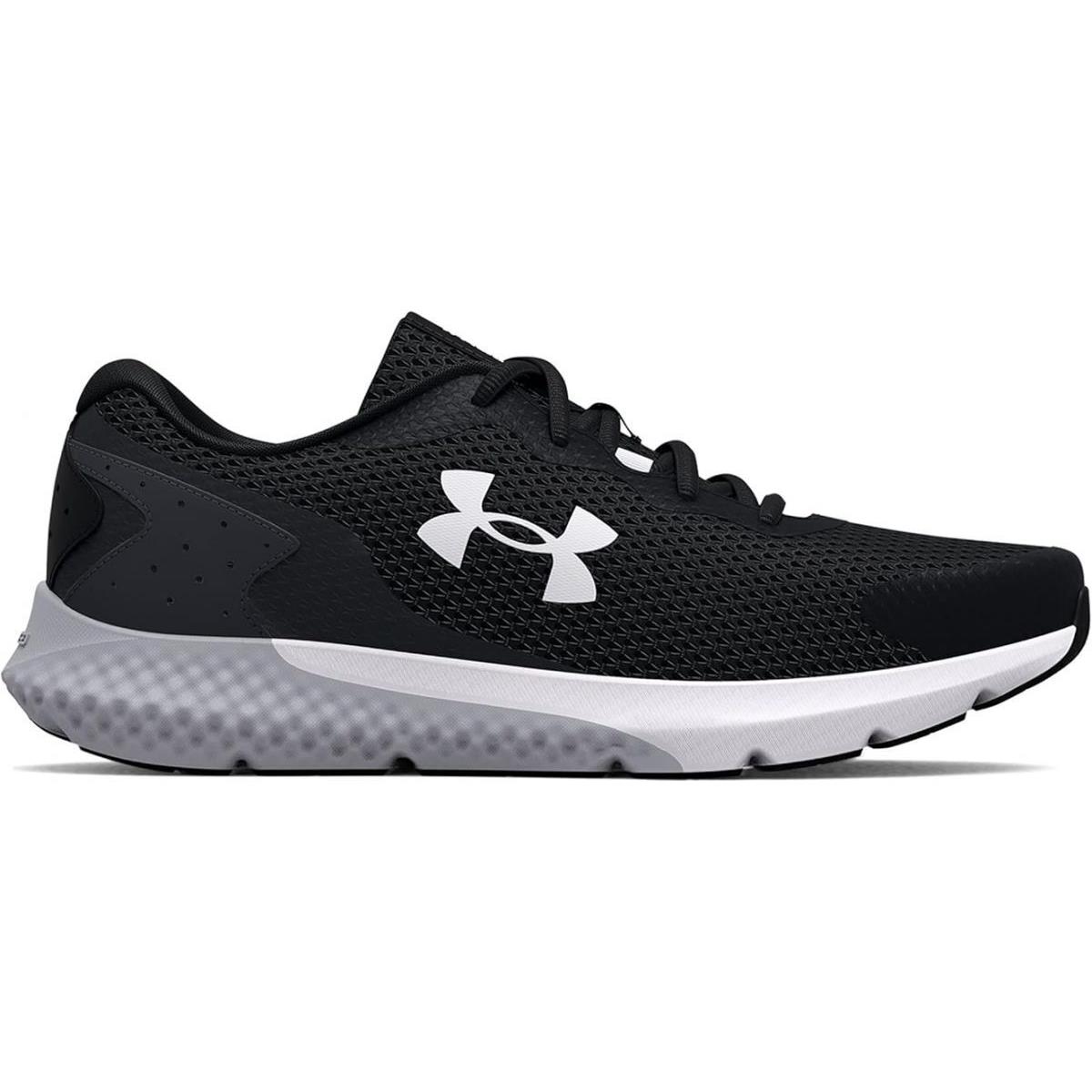 Under Armour Men`s Charged Rogue 3 Road Running Shoe Black-mod Gray-white