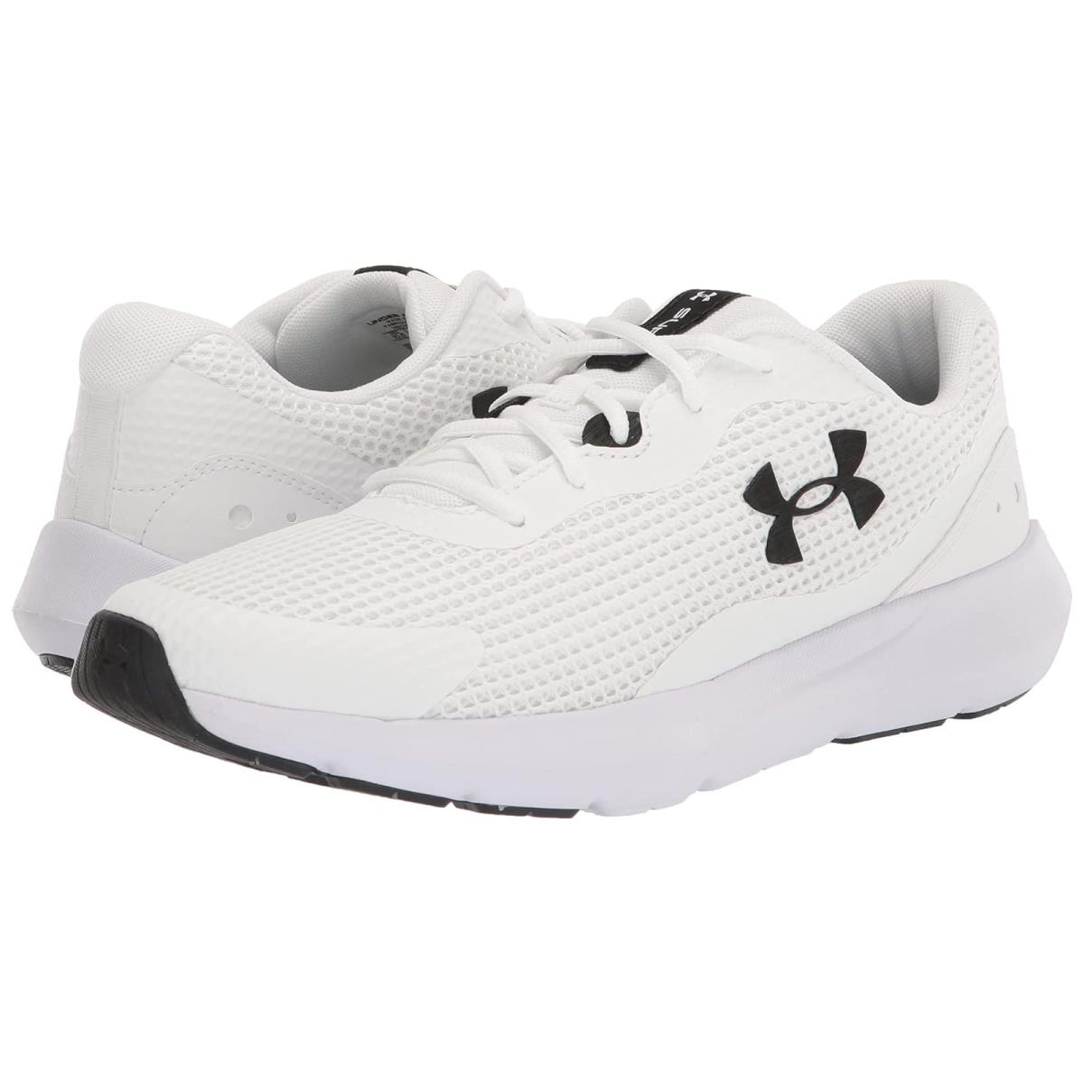 Man`s Sneakers Athletic Shoes Under Armour Surge 3 White/White/Black