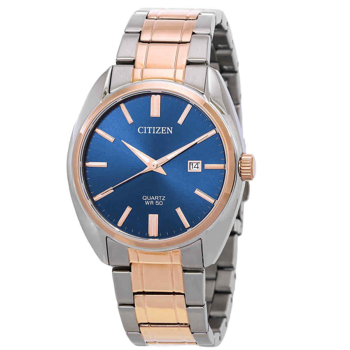 Citizen Quartz Blue Dial Two-tone Men`s Watch BI5104-57L